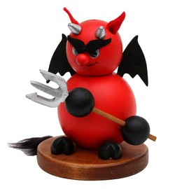 Dekohelden24 Wooden Incense Figure Devil Red/Black L x W x H: 9.5 x 10 x 14 cm