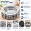 Round Plush Pet Bed for Cats & Rabbits, Thick Warming