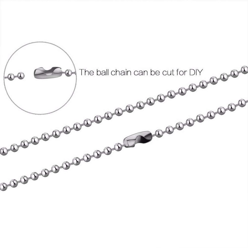 32 Feet Stainless Steel Ball Bead Chains with 50 Pcs