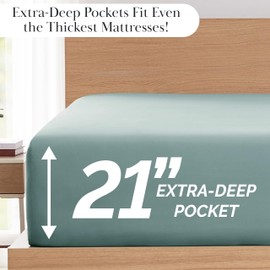 Southshore Fine Living, Inc. California King Bed Sheets 4-Piece Set | 21" Extra Deep Pocket with 2 Pillowcases | Hotel Luxury Quality | Easy Care Bedsheet | Microfiber Bedsheets | Steal Blue (Teal)