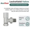 Hot Flow Satin Nickel Angled Modern TRV Thermostatic Radiator Valve