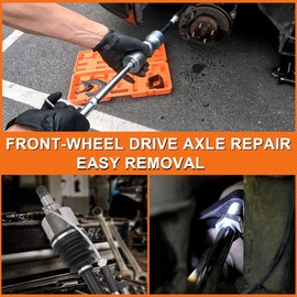 limontek Inner CV Axle Puller Tool with Slide Hammer, 63mm and 48mm CV Joint Fork Adapters, Front Wheel Drive Axle Puller Attachment CV Axle Removal Tool (8pcs Set with Carrying Box)