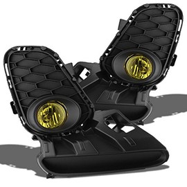 AKKON - For Mazda 3 Mazda3 Sedan/Wagen 4-Door Yellow Fog Lights Driver/Passenger Lamps w/Switch/Bulbs/Bezel