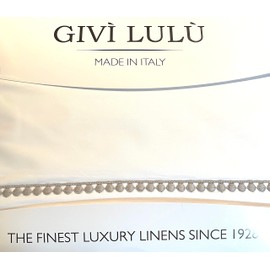 Givi Lulu Italy 4pc Sheet Set Solid White with Multiple Patterns 100% Cotton Percale Luxury 200 Thread Count TC (Grey Dotted Line, King (U.S. Standard))