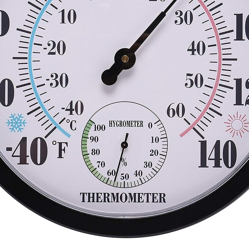 Indoor Outdoor Thermometer Hygrometer, Lirches Outdoor Thermometer Large Numbers, Decorative