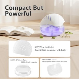 BBMars Aromatherapy Essential Oil Diffuser, Water Washable Air Purifier with 7 Color LED Night Light, Small Air Cleaner for Smoke & Pet Odor, Home Office Air Freshener