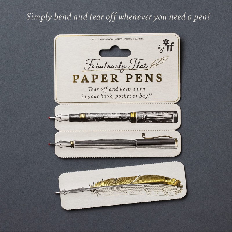 IF Fabulously Flat Paper Pens, perforated card pens, bookmark