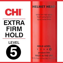 CHI CHI Helmet Head Extra Firm Hairspray, Protects Against Humidity & Creates Voluminous Hairstyles, Sulfate & Paraben-Free, 10 Oz
