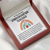 Kindergarten Teacher Necklace Message Card Box Alluring Mahogany - The
