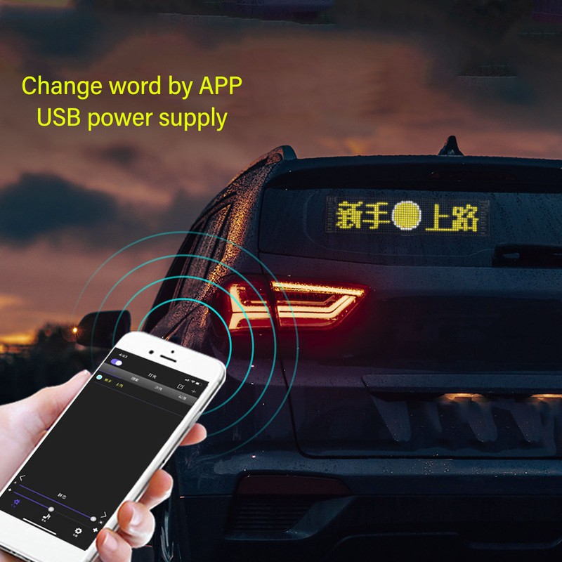 Scrolling LED Advertising Sign Bluetooth APP Control RGB Beads IP66