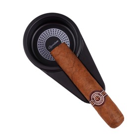 CIGARISM Melamine Cigar Ashtray, Small Light Weight Anti-Fall Travel Ashtray (Black)