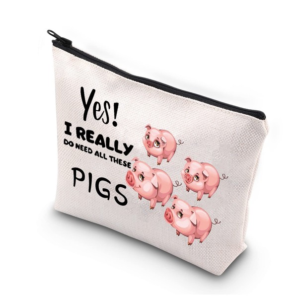 PLITI Pig Makeup Bag Funny Pig Lover Gift Pet Pig
