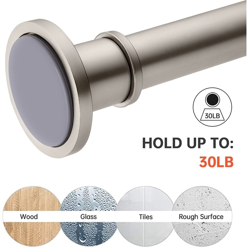 BRIOFOX Industrial Shower Curtain Rod - Spring Tension Shower Rod