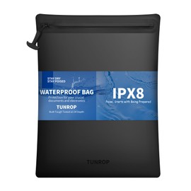 TUNROP IPX8 Waterproof Document Bag: Submersible 1M / 30 Min for Business Travelers & Boating – Keep Legal Docs, Passports & Valuables Bone-Dry in Rain or Spills – 15.3x11.8" Portable Zipper Pouch