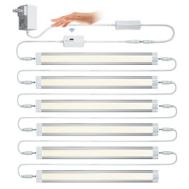 LAMPAOUS LED Dimmable Under Cabinet Lighting Kit, Hand Wave Activated - Touchless Dimming Control, Natural White 4500 K 6X 12" Panel (Natural White)