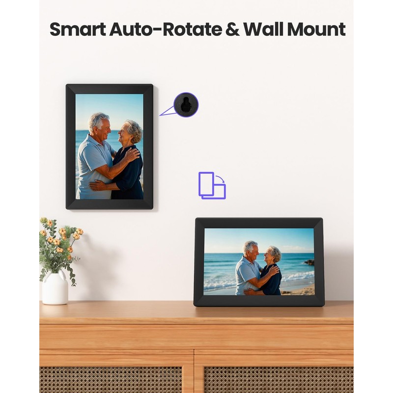 FOOJOE Digital Picture Frame WiFi10.1inch - Smart Touch Screen Digital