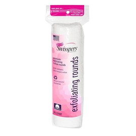 Swisspers Premium Exfoliating Rounds, 2 Distinct Raised Textured Surface, Cotton Facial Pads, 80 Count Re-closable Bag Skincare Exfoliate Polish Cleanser - Size: 80 Count (Pack of 1)