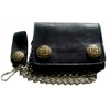 Biker Leather Wallet Leather Celtic Knot Brass with Chain and