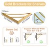 Small Gold Shelf Brackets, 15cm Triangle Shelving Brackets, Versatile Right