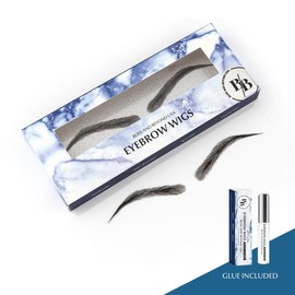 Real Hair Eyebrow Wigs - Las Vegas - Silicone Based - Gray - Color: Dark Brown
