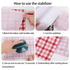 Tear Away Machine Embroidery Stabilizer Backing 10" x 50 Yd roll - 35UM Embroidery Topping Film for Machine Embroidery and Hand Sewing (10"x50yd)