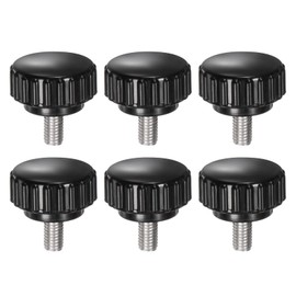 QUARKZMAN Pack of 6 Thumb Screws with Thread M5 x 10 mm x 22 mm Round Head Screw Stainless Steel 304 Round Handle Bolt Clamping Buttons 22 mm Hand Buttons Thumb Screws Tension Screw for Industrial