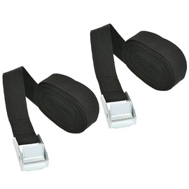 2 PCS Ratchet Tie Down Straps with Metal Buckle, 4M x 25mm Straps Heavy Duty Tension Belts, Webbing Straps, Adjustable Lashing Straps for Motorcycle, Cargo, Trailer, Trucks, SUP Kayak, Luggage