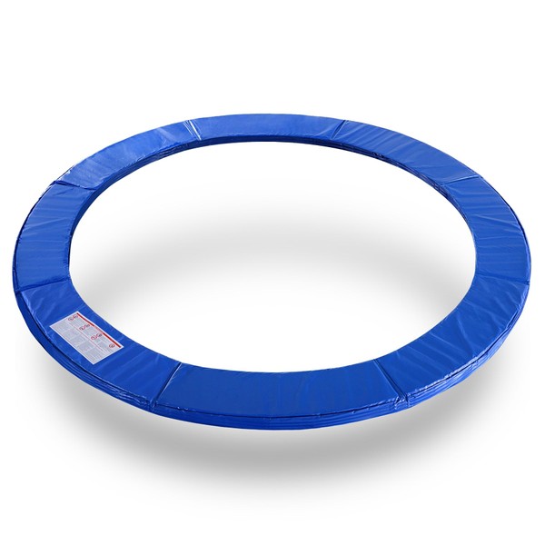 Exacme Trampoline Pad Replacement Round Safety Spring Cover, No Hole for Pole (Blue, 15 Foot)