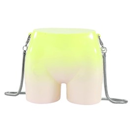 Huwzder Design Evening Clutch Handbags Mini Silver Acrylic Purse for Women Novelty Funny Silver Crossbody Unique Shoulder Bag, Yellow, Butt Bag