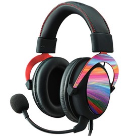 MightySkins Skin Compatible with Kingston HyperX Cloud II Gaming Headset - Rainbow Waves | Protective, Durable, and Unique Vinyl Decal wrap Cover | Easy to Apply, Remove | Made in The USA
