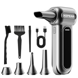 KEPEAK Electric Compressed Air Duster, 130000 RPM Cordless Rechargeable Air Duster for PC Clean, 4 Gear Portable Air Blower for Office, Car, Home, Outdoor-Replace Compressed Air Can