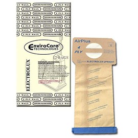 EnviroCare Replacement 4 Layer Filtration Vacuum Cleaner Dust bags made to fit Electrolux Style U Discovery Uprights 12 pack
