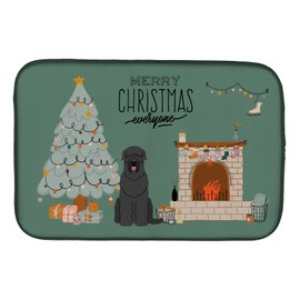 Caroline's Treasures CK7589DDM Black Russian Terrier Christmas Everyone Dish Drying Mat Absorbent Dish Drying Mat Pad for Kitchen Counter Dish Drainer Mat for Countertop, 14 x 21", Multicolor