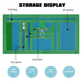 Purse Girls Children's Wallet Boys Kids Purse Boys Children's Wallet Girls Purse Kids Boys Children's Wallet Kids Purse Kids Purse Children Girls with Sticker, Green