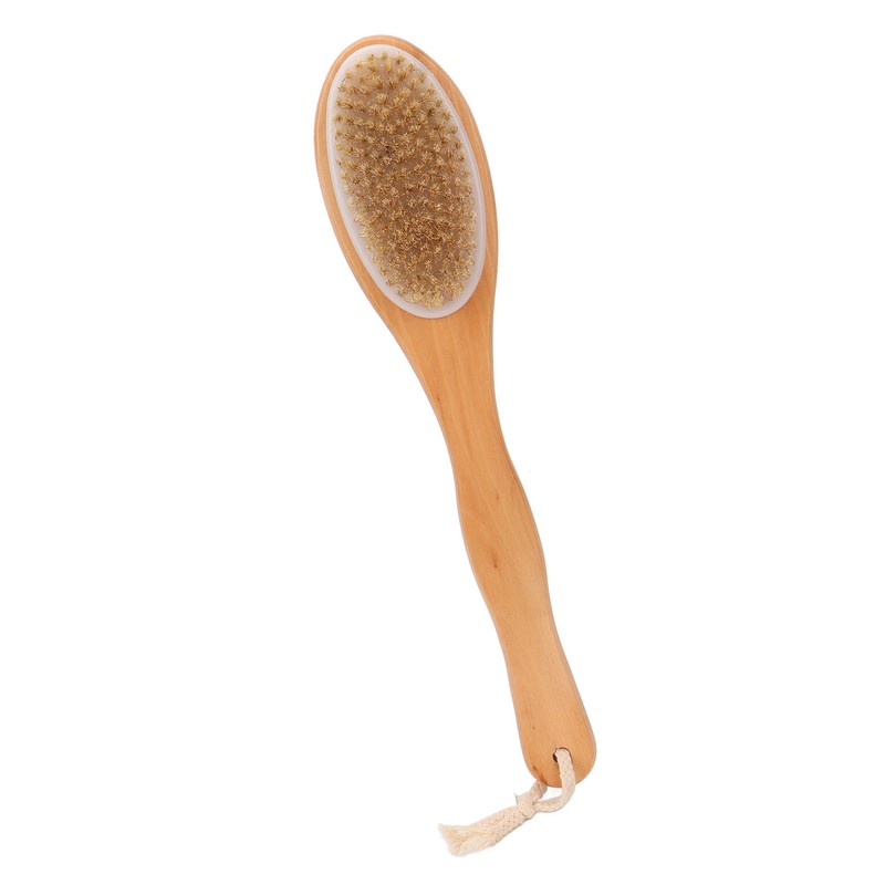 Wood Bath Brush Long Handle Soft Bristle Deep Cleansing Relieve