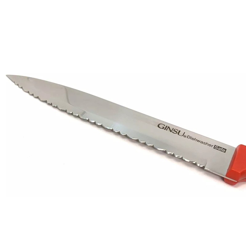 GINSU Kiso 8" Slicer Knife Red Dishwasher Safe Stainless Steel
