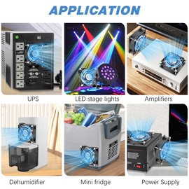 GDSTIME 2-Pack 80mm x 80mm x 25mm 24V Brushless DC Cooling Fan, Dual Ball Bearing High Speed 24 Volt 3 Inch Fan 8025 2-Pin for Amplifier UPS Power Supply LED Stage Lights