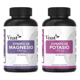 Citrato De Magnesio Y Potasio Vnat 1000mg 120Cp Bienestar Muscular