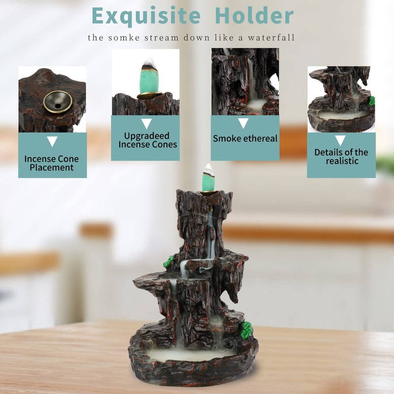 Mountain Waterfall Glaze Backflow Incense Burner Incense Holder Cone Holder