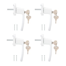 Twilight Garage Lockable Window Handles with Child Lock, Lockable Window Handle, Children's Window Handle, White, for Windows, Patio Doors, Balcony Doors, Protection for Children (4)