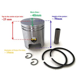 ITACO Piston Kit Assy Ring Set replaces Yamaha ET500 ET600A TD300 40mm #2E9-11631-00-A0 Motor Engine