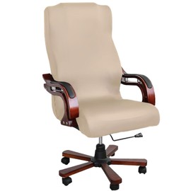 FYTXSZ Office Chair Cover, Universal Replacement Computer Chair Covers Breathable Stretchable Armchair Slipcover for Home - Beige, L
