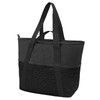 lifwimner Beach Tote Bag Waterproof Sandproof Mesh Swiming Pool Bag with Zipper for Summer Vacation, Newblack