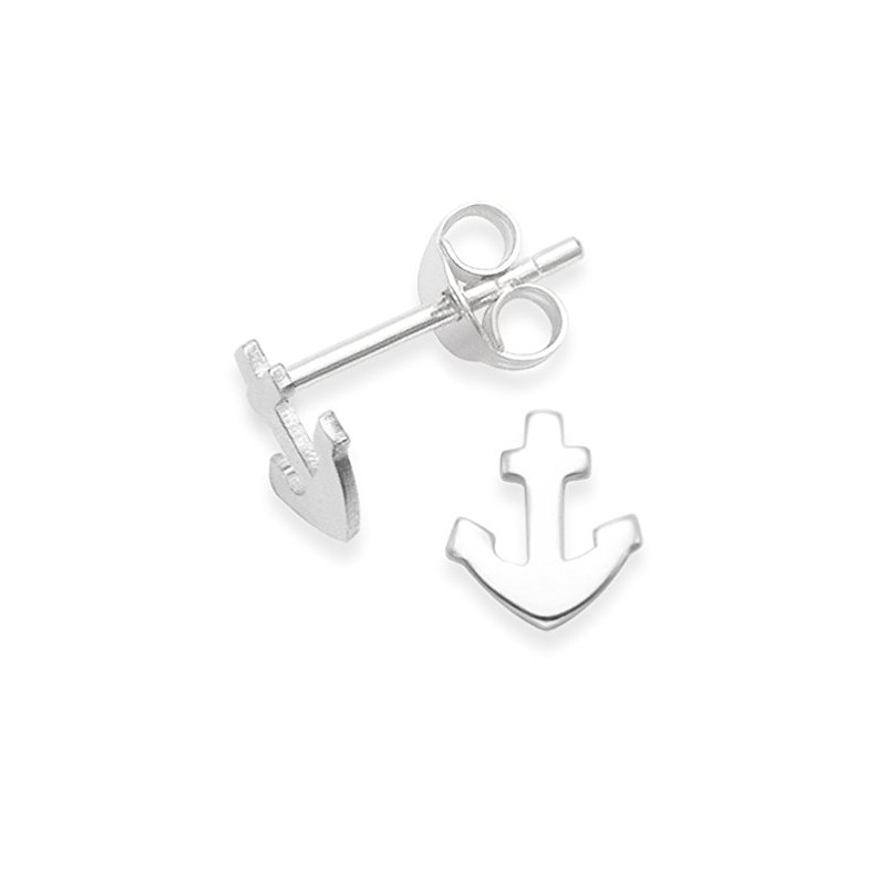 Heather Needham Sterling Silver Anchor Earrings Anchor stud Earrings- SIZE: