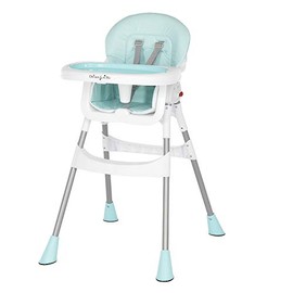 Dream On Me Portable 2-In-1 Tabletalk High Chair |Convertible |Compact High Chair |Light Weight Portable Highchair, Aqua (244-AQUA)