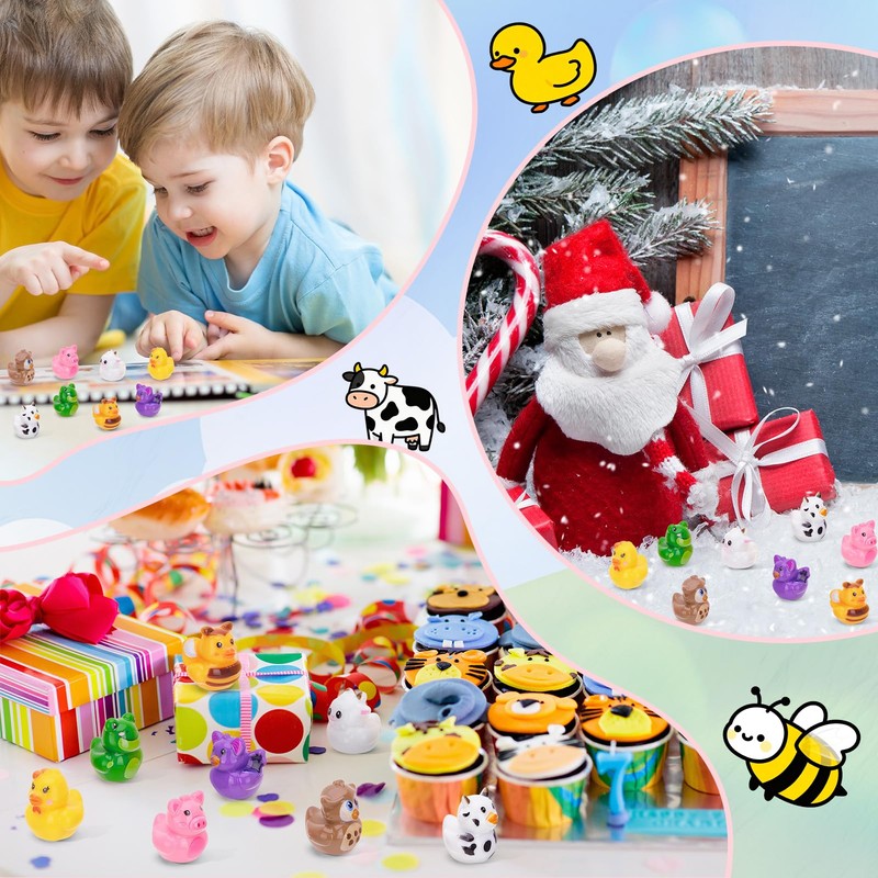GGSTDDUP 80 Pcs Mini Resin Animals Ducks Tiny Resin Animals