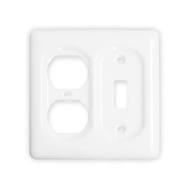 XVQ Ceramic Switch Plates Outlet Covers Switch Plate Cover White(Toggle/Duplex Combo)