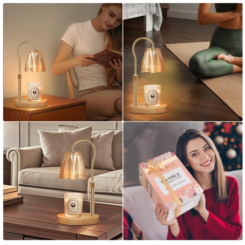 Honvinor Candle Warmer Lamp with Timer & Dimmer, Candle Warmer