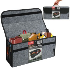 AUTOXBERT Large Folding Car Rear Trunk Cargo Organizer  Truck Luggage Storage Box Bag Bin