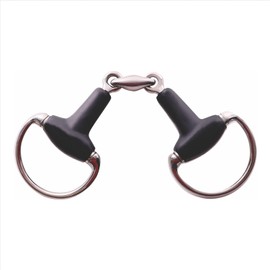 AK Eggbutt Soft Rubber Double Jointed Rubber Coated Bit (Black Silver, 5.75'')